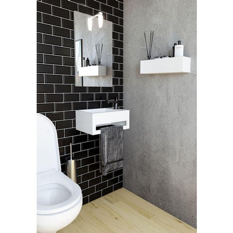 Allibert banio lave-mains 38x17.5cm polyconcrete blanc