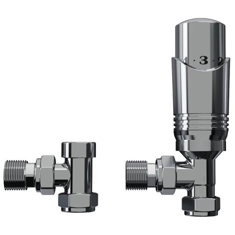 Rosani Classic ensemble de raccords de radiateur universel à angle droit - chrome (1/2)