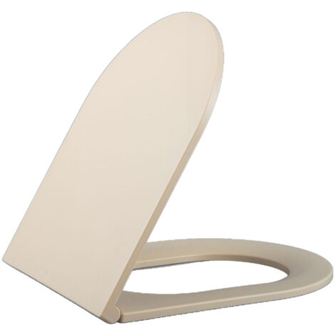 QeramiQ Dely Abattant WC - fermeture douce - démontage rapide - mince - beige mat