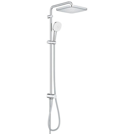 Grohe – Colonne de douche sans robinetterie Tempesta 250 Cube – Inverseur automatique et manuel – Douche murale avec jets Rain et Massage (1/4)