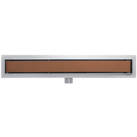 Fortifura Galeria Grille d'évacuation douche - réversible - 69.4x5.3x0.7cm - Cuivre brossé