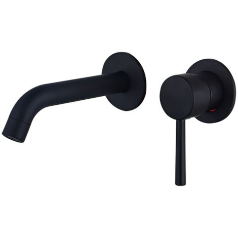 FugaFlow Eccelente Sobrado Mitigeur lavabo encastrable 2 trous partie encastrable inclus Noir mat (1/4)