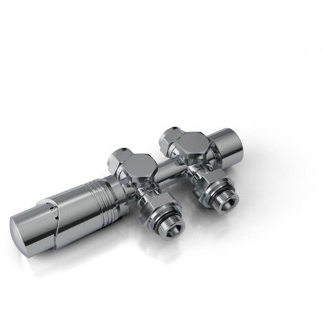 FugaFlow Eccelente Acces Kit de raccordement radiateur universel droit et angle droit chrome (1/4)
