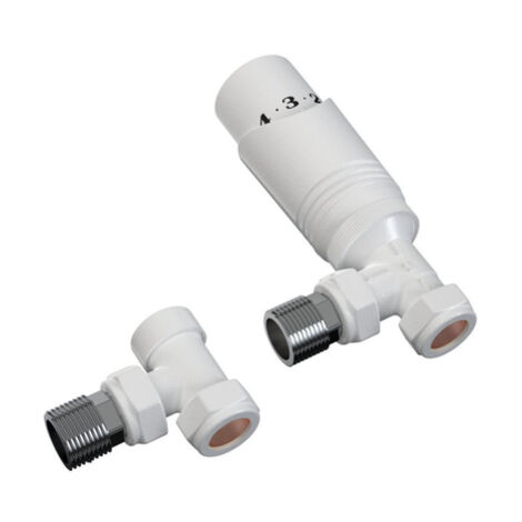 FugaFlow Eccelente Acces Kit de raccordement radiateur universel - angle droit - blanc mat (1/4)