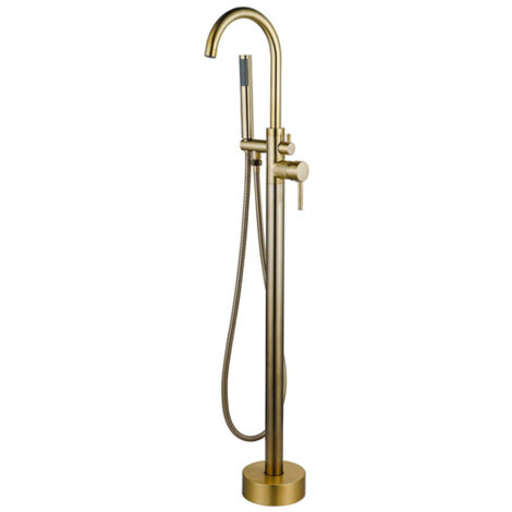 FugaFlow Eccelente Sobrado Robinet baignoire sur pied 107.8cm avec douchette Laiton brossé (1/4)