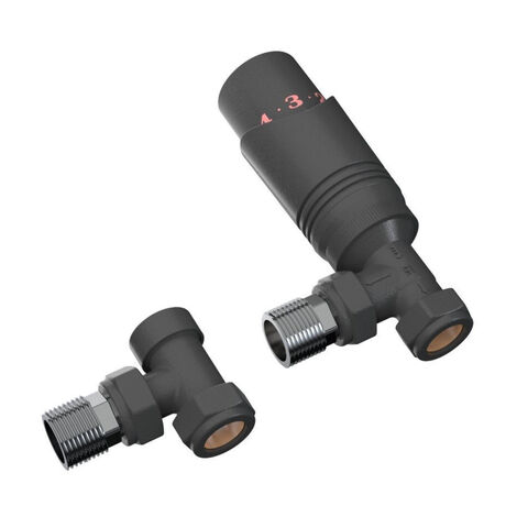 FugaFlow Eccelente Acces Kit de raccordement radiateur universel - angle droit - noir mat (1/4)