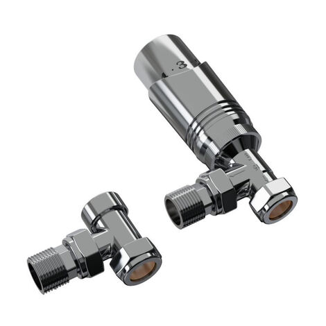 FugaFlow Eccelente Acces Kit de raccordement radiateur universel - angle droit - chrome (1/4)