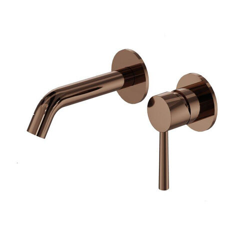 Robinet lavabo encastrable en laiton – Finition cuivre brossé PVD – Design moderne – Installation facile pour salle de bain – Fortifura