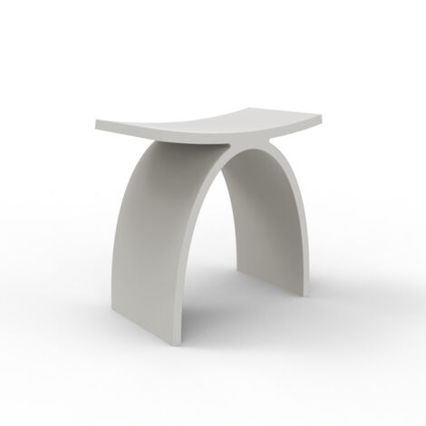 Tabouret de salle de bains hémisphérique blanc mat – Dimensions 42,5x23x42 cm – Surface solide pour espaces modernes – 9,5 kg (1/3)