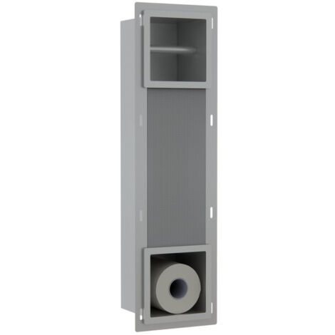 Fortifura Calvi Porte-rouleau et porte-rouleau de réserve encastré - Inox Brossé (1/3)