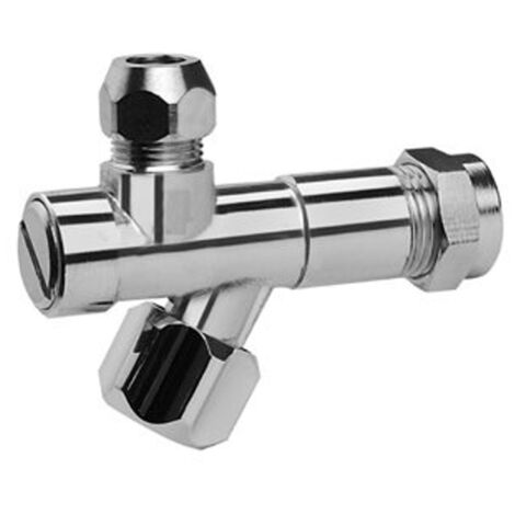 Raminex robinet d'arrêt d'angle chromé avec filtre 12x10mm à compression pour lavabo bidet et réservoir de chasse d'eau kiwa (1/2)