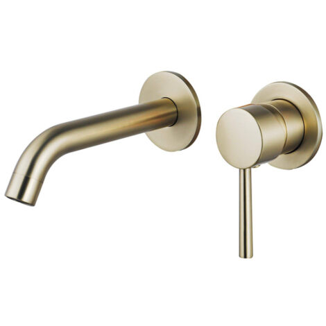 FugaFlow Eccelente Sobrado Robinet lavabo encastrable 2 trous partie encastrab le inclus Laiton brossé (1/4)