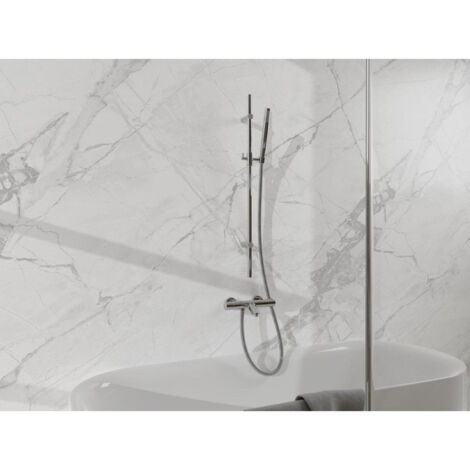 FugaFlow Eccelente Sobrado Mitigeur baignoire - avec barre curseur - douchette stick - flexible en métal - Chrome (1/4)