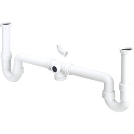 Viega Dubb. Évacuation avec 2 Siphons 1 1/2"X40 Blanc (1/4)