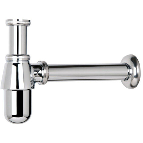 Siphon Nemo Skill pour lavabo avec tuyau d'évacuation 250 mm 6/4" x D 40 mm sans bonde de vidage chrome