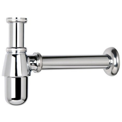 Siphon Nemo Skill pour lavabo avec tuyau d'évacuation 250 mm 6/4" x D 40 mm sans bonde de vidage chrome