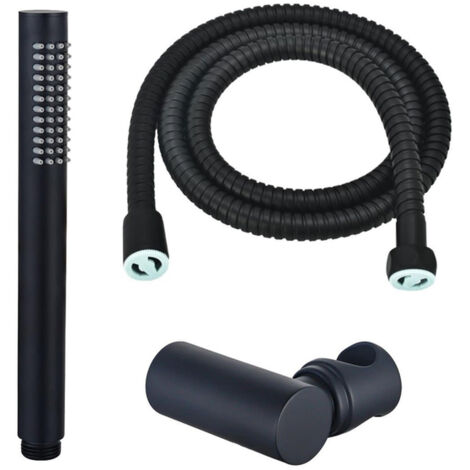 FugaFlow Eccelente Sobrado ensemble de douche à main avec support de douche debout et tuyau anti-torsion noir (1/4)