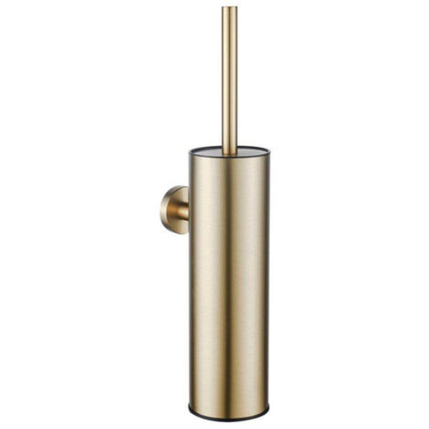 FugaFlow Efficiente Acces porte-brosse de toilette - modèle fermé - mural - rond - laiton brossé (doré)