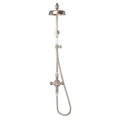 Crosswater Belgravia Douche de Pluie - barre curseur - douchette à main - 20cm douche principale - Nickel brossé (Acier inoxydable) (1/2)