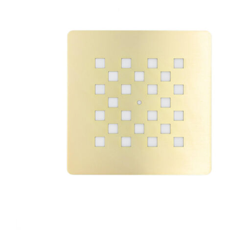 Fortifura – Grille d'évacuation carrée 13,1 x 13,1 cm – Laiton brossé – Résistante à la corrosion – Pour drainage efficace