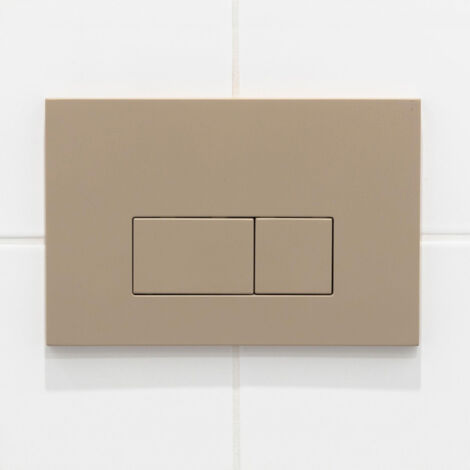 QeramiQ Push Plaque de commande - pour réservoir encastré Geberit UP320 - double chasse - boutons rectangulaires - plastique taupe
