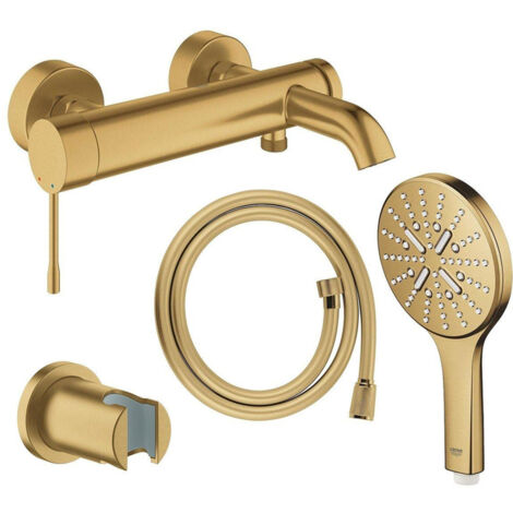 Mitigeur de baignoire mural avec inverseur automatique – Finition Brushed Cool Sunrise – Technologie GROHE SilkMove et StarLight – 3 jets (1/5)