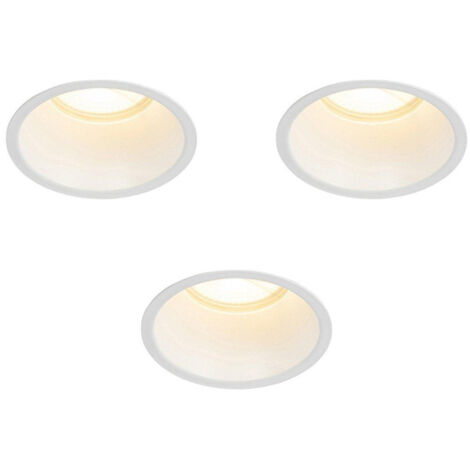 QAZQA Dept Spot encastrable - lot de 3 - 10.5x10.5x10.4cm - à intensité réglable - IP44 - Rond - Blanc (1/5)