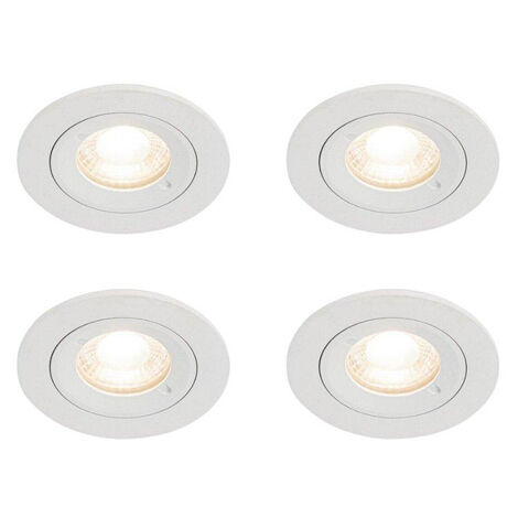 QAZQA Xena Spot encastrable - lot de 4 - 8x8cm - IP44 - Rond - Blanc (1/5)
