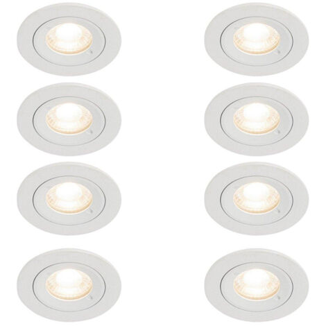 QAZQA Xena Spot encastrable - lot de 8 - 8x8cm - IP44 - Blanc (1/5)
