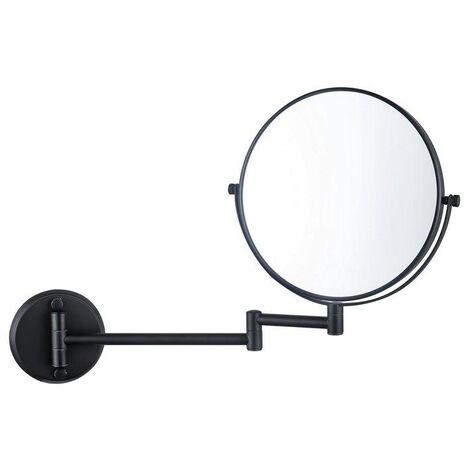 Fugaflow miroir de maquillage - 20cm - rond - noir mat (1/5)