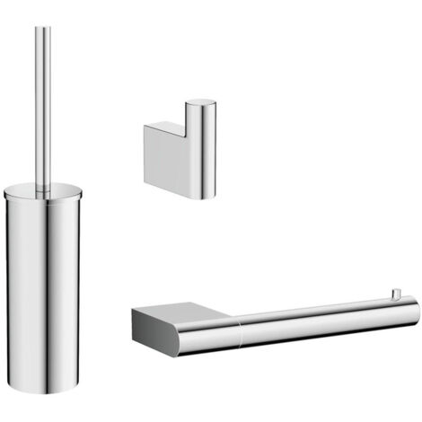 Crosswater MPRO Ensemble accessoires wc - brosse toilette et support - crochet serviette - porte papier - Chrome (1/4)