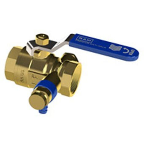 Raminex s28 premium vanne a bille anti-calcaire avec dispositif de vidange laiton incl. dispositif de vidange dr.bi. 1/2 x1/2 dn15 kiwa (1/3)