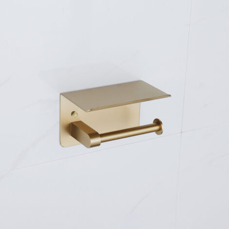 Fortifura Calvi Porte-rouleau papier WC - avec plateau - laiton brossé (1/4)