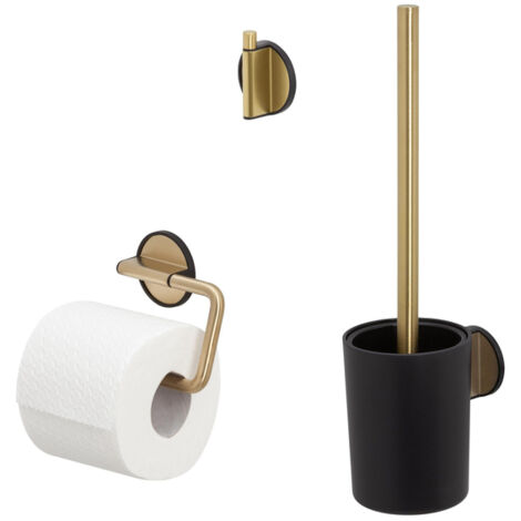 Tiger Tune Ensemble accessoires WC - brosse toilette - porte-rouleau - crochet serviette - Laiton brossé noir (1/5)