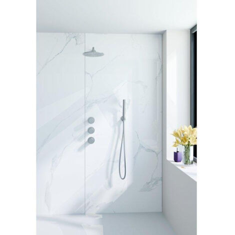Fortifura Nebbio Ensemble de douche pluie - robinet encastré - corps encastré - coude mural de raccordement - flexible de douche lisse - douchette à (1/5)