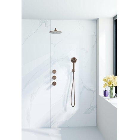 Fortifura Nebbio Ensemble de douche pluie - robinet encastré - élément encastré - coude mural de raccordement - flexible de douche lisse - douchette (1/5)