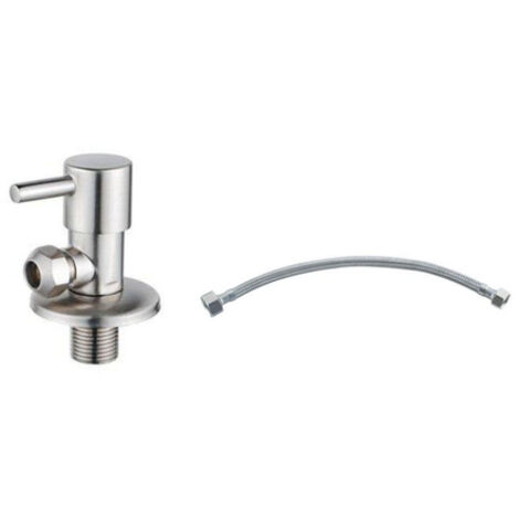 Robinet D'angle En Acier Inoxydable 1/2 X 3/8 – Vanne D'arrêt Avec Levier, Pour Mur