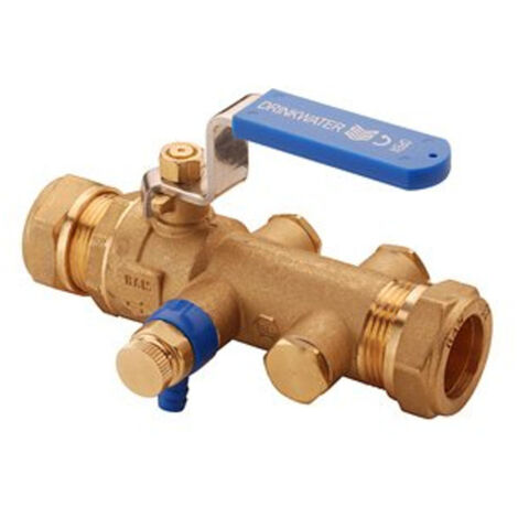 Raminex Tbe ea disconnecteur avec vanne à bille et vanne de vidange 22mm, raccord à compression (1/2)