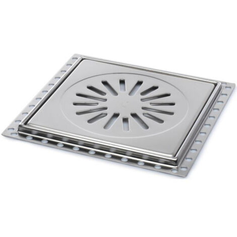 Aquaberg Regard de rénovation avec grille en inox 20x20cm hauteur d'encastrement 9mm (1/4)