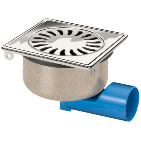 Vasque de sol Van den Berg inox 146x146mm raccord latéral inox (1/3)
