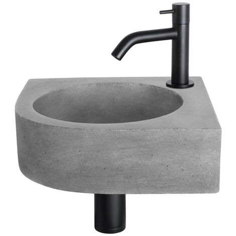 Differnz Cleo Lave-mains d'angle 31.5x31.5cm béton gris foncé