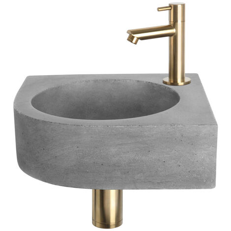 Differnz Cleo Lave-mains d'angle 31.5x31.5cm béton gris foncé