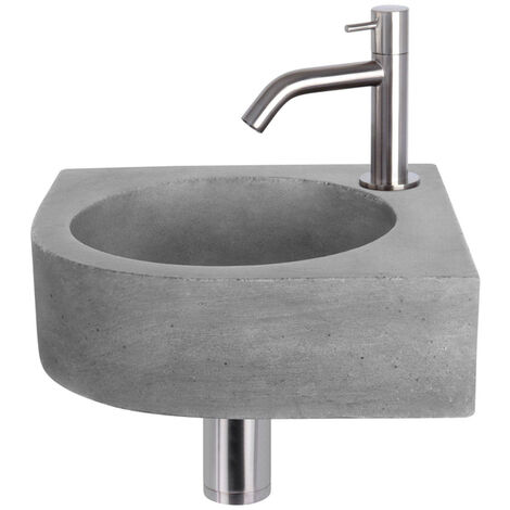 Differnz Cleo Lave-mains d'angle 31.5x31.5cm béton gris foncé