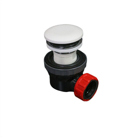 Mondiaz Click Siphon - 6,7 cm - économiseur d'espace - Forme ronde - en Solid Surface - Talc (1/2)