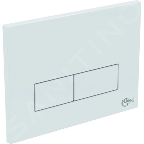 Ideal Standard – Plaque de commande WC mécanique – Commande à double chasse – Finition blanche en plastique – Idéal pour salle de bain - W3708AC