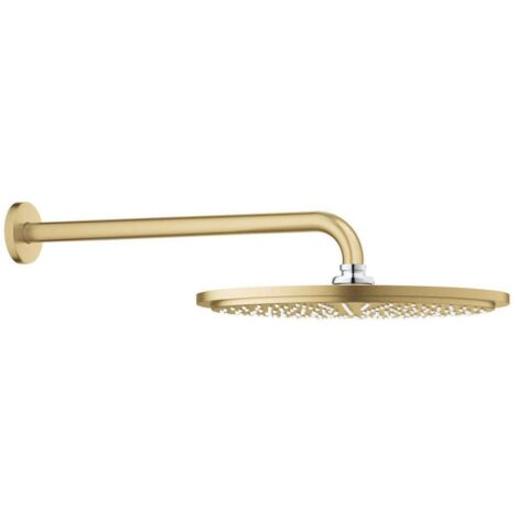 Douche de tête Cosmopolitan 310 – Métal Cool Sunrise brossé – Bras de 38 cm – Jet Rain – GROHE EcoJoy 9,5 l/min (1/7)