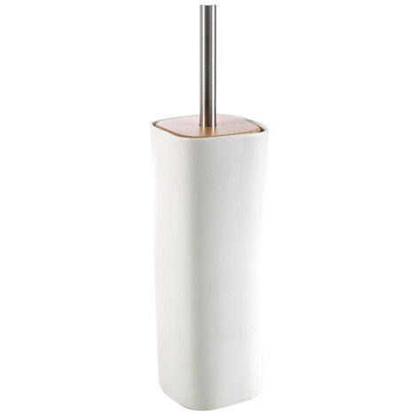 Nemo Stock Natural Pura Brosse WC à poser 38x10x10cm porcelaine bois blanc (1/2)
