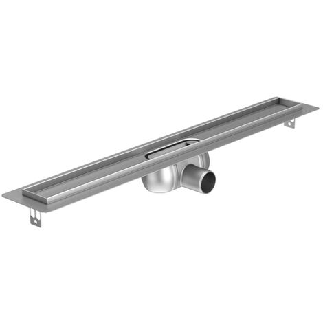 Aco ShowerDrain C caniveau de douche inox avec flasque de sol sans grille, 70mm de large, siphon 50mm 685mm de profondeur d'encastrement 92mm avec (1/2)