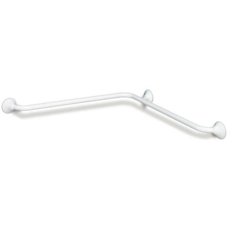 Handicare Linido Poignée d'angle murale horizontale 60x60cm Inox laqué blanc (1/4)