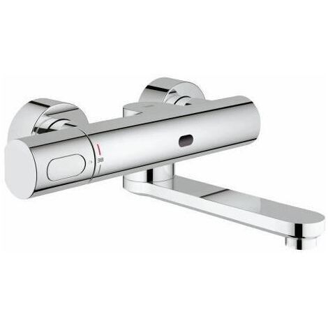 GROHE Eurosmart Cosmopolitan E robinet mural thermostatique avec bec 25cm avec batterie LongLife 6V chrome (1/5)
